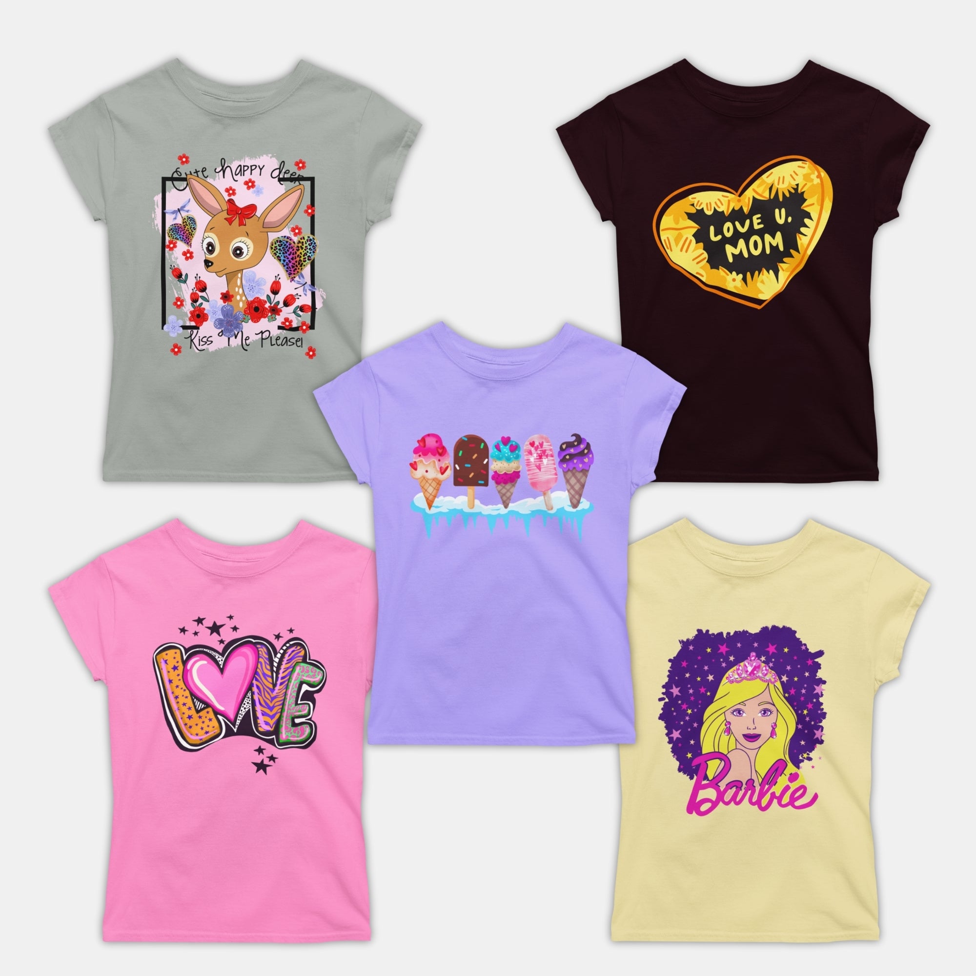 Girl Tshirts - 5 Pc Pack