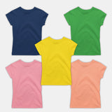 Girl Plain Ts - 5 Pc Pack