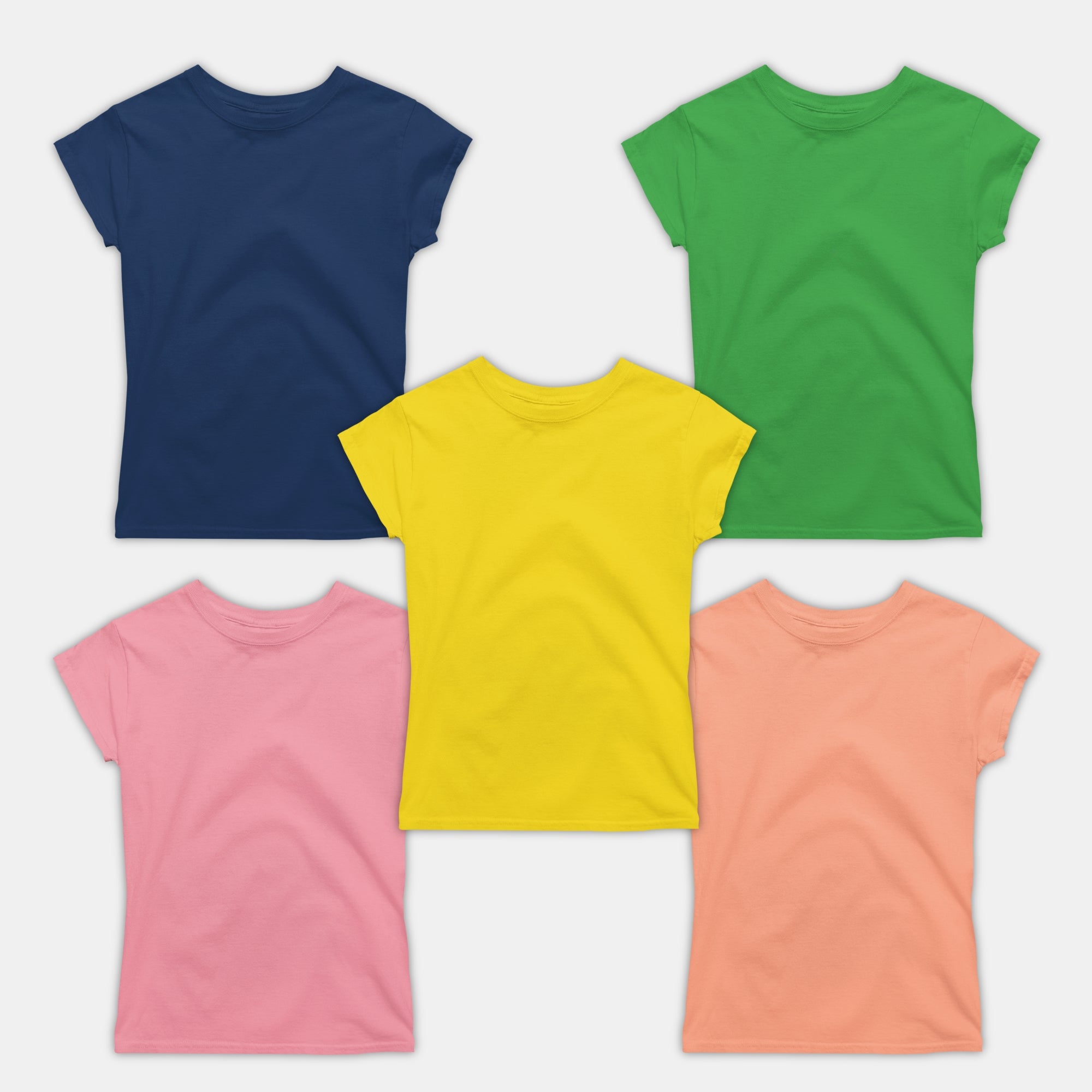 Girl Plain Ts - 5 Pc Pack