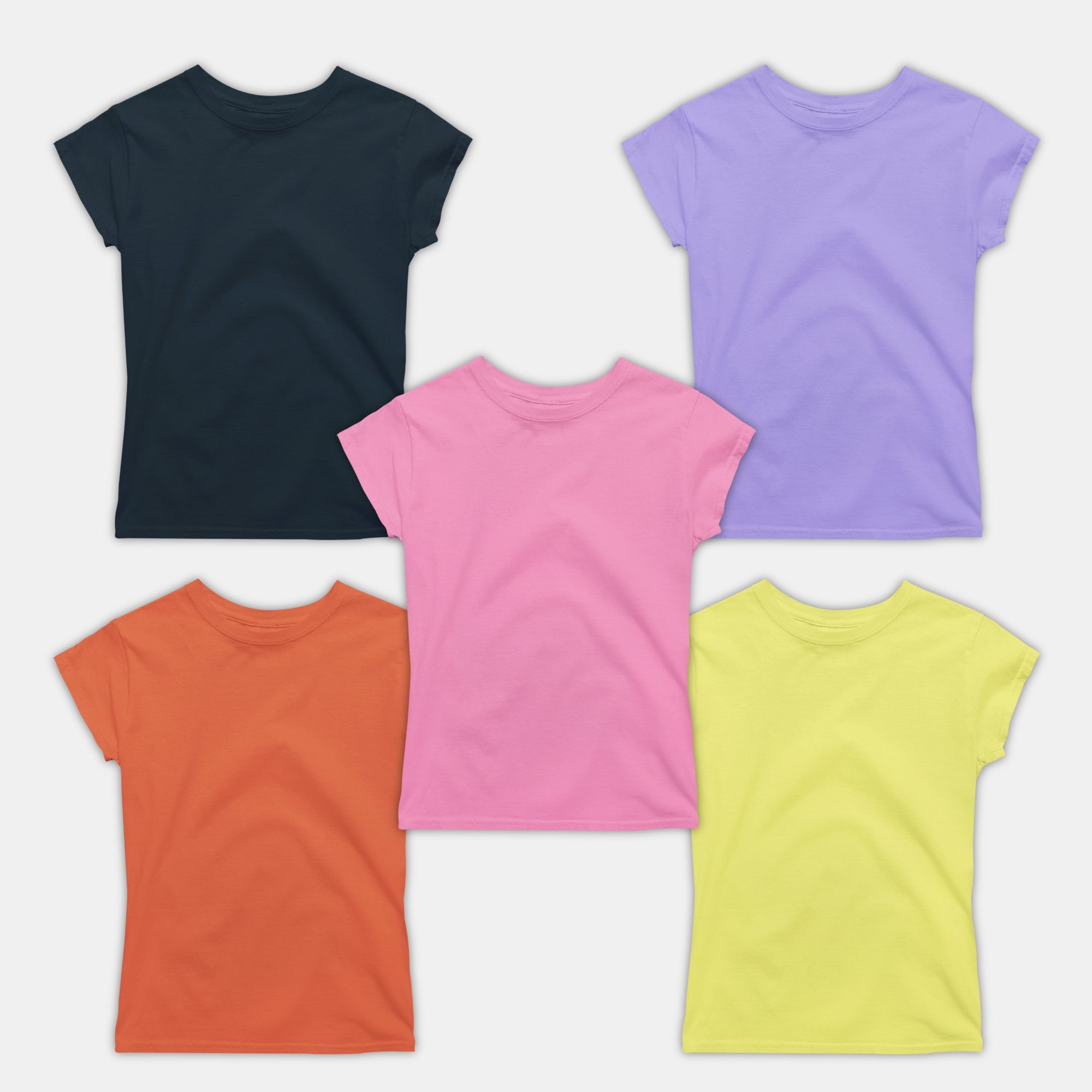 Girl Plain Ts - 5 Pc Pack