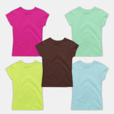 Girl Plain Ts - 5 Pc Pack