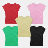 Girl Plain Ts - 5 Pc Pack