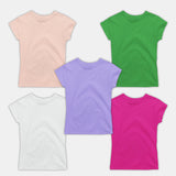 Girl Plain Ts - 5 Pc Pack
