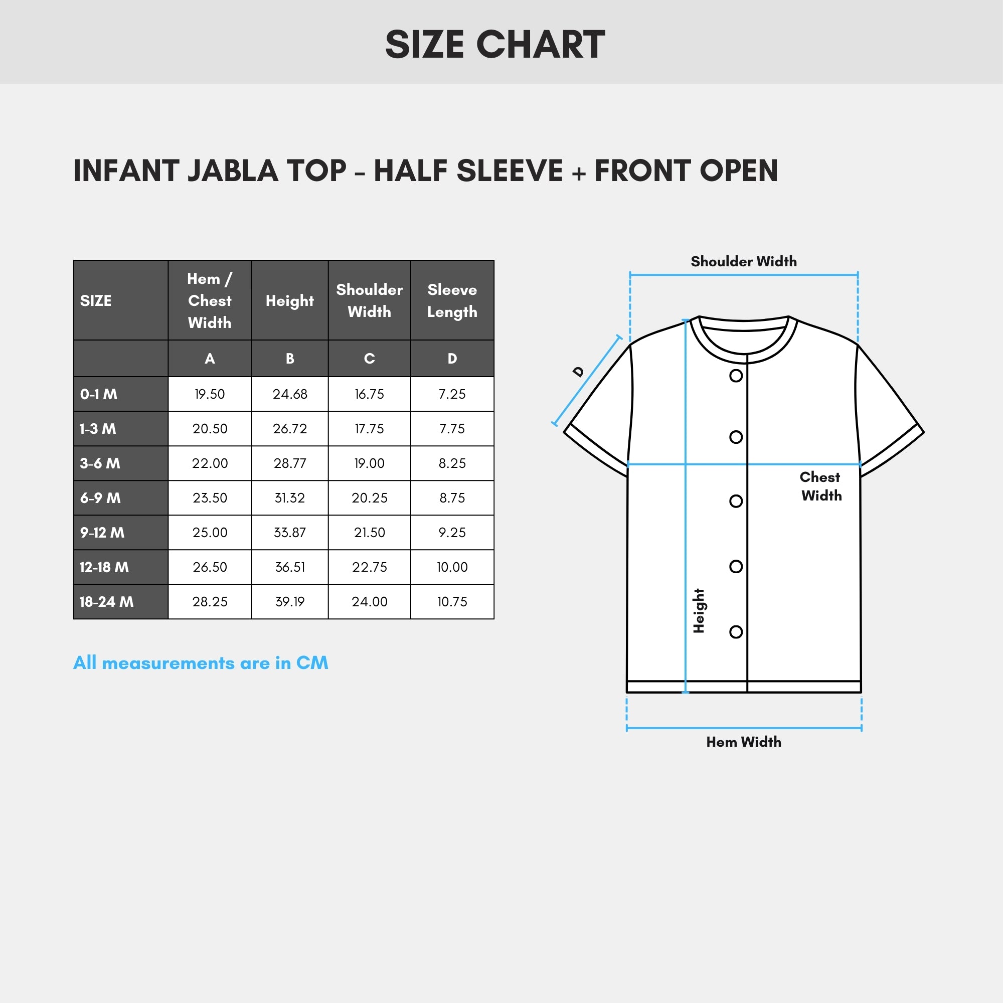 Baby Top - HS, Front Open