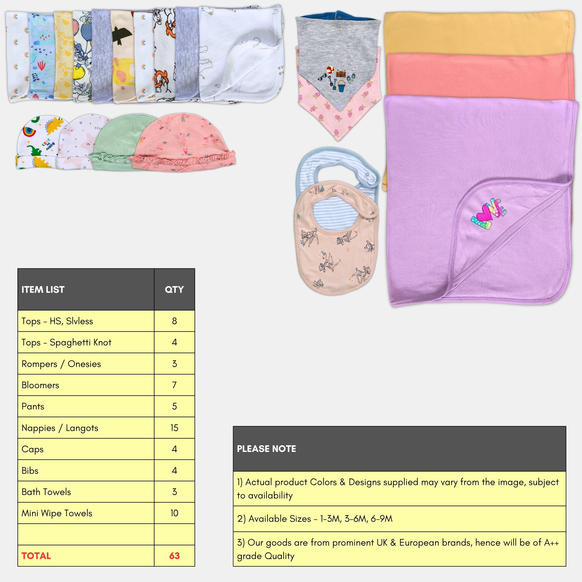 63 Pc Combo - Baby Girl