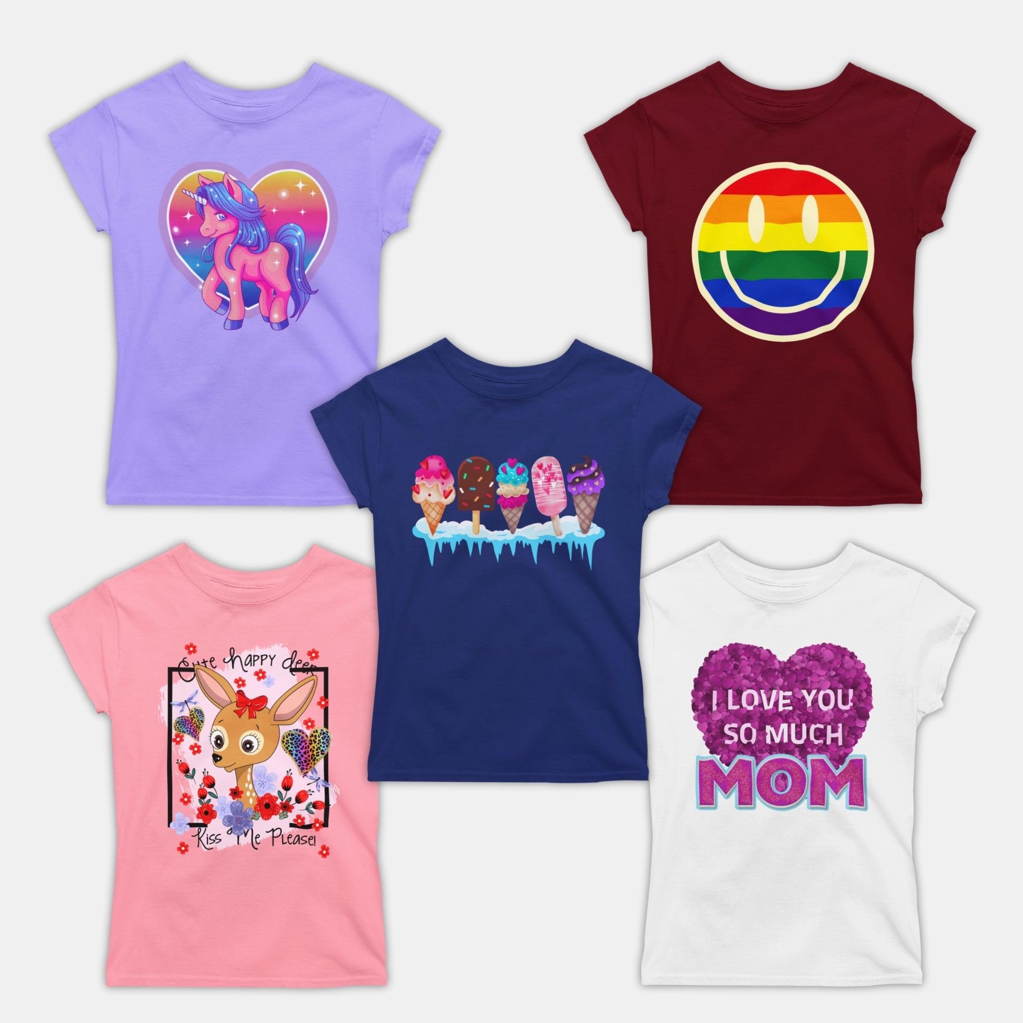 Girl Tshirts - 5 Pc Pack
