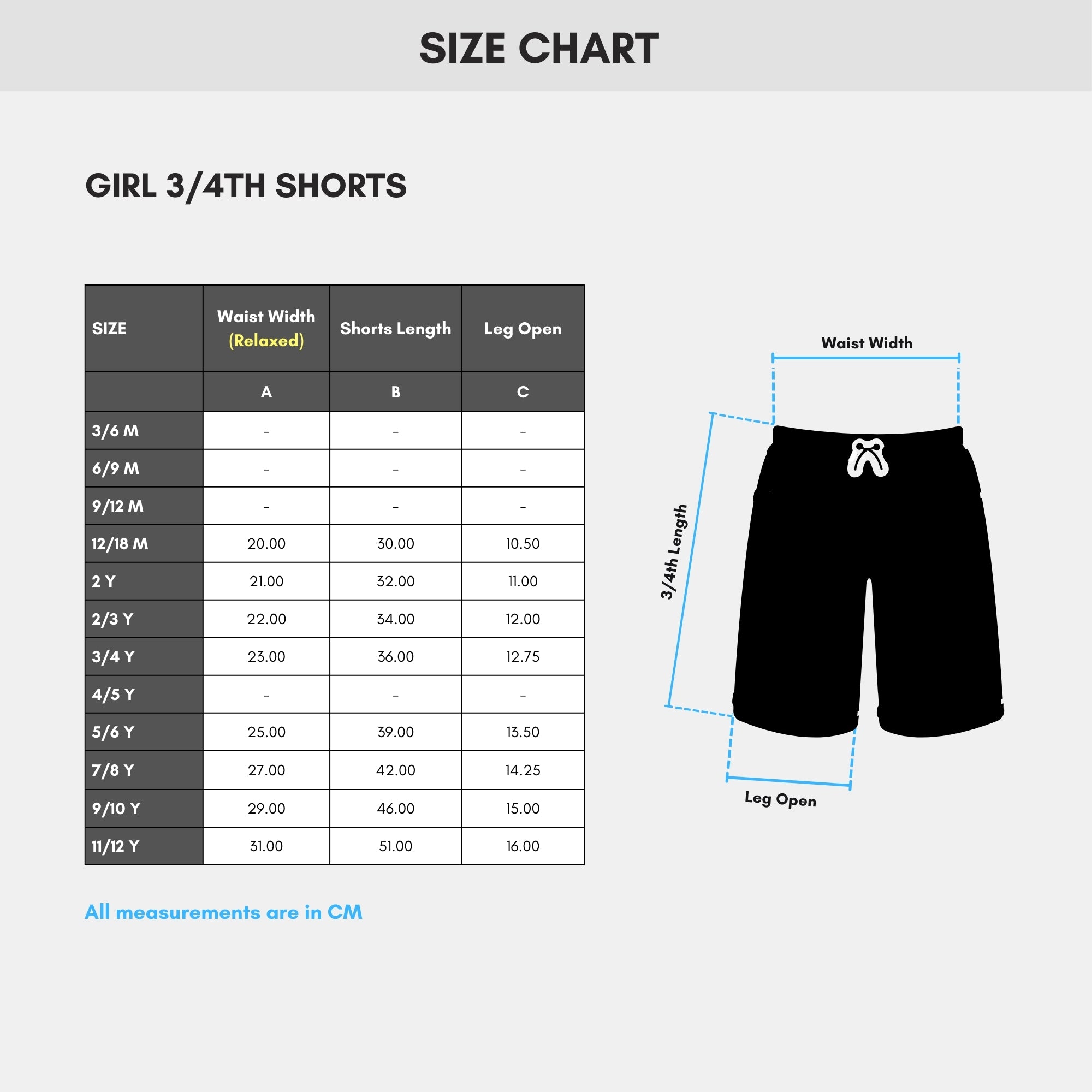 Girl 3/4th Shorts